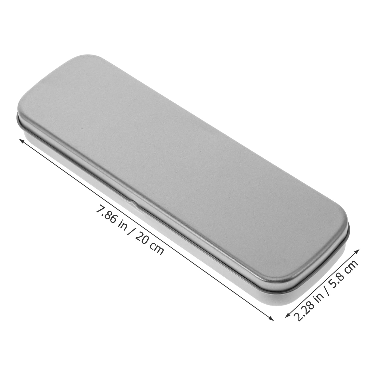 Metal Container with Lid 2pcs Boxes Metal Pencil Case Pen Case with Cover Storage Pen Case UV Pen Case Tinplate Tin Box Metal Silver Metal Container