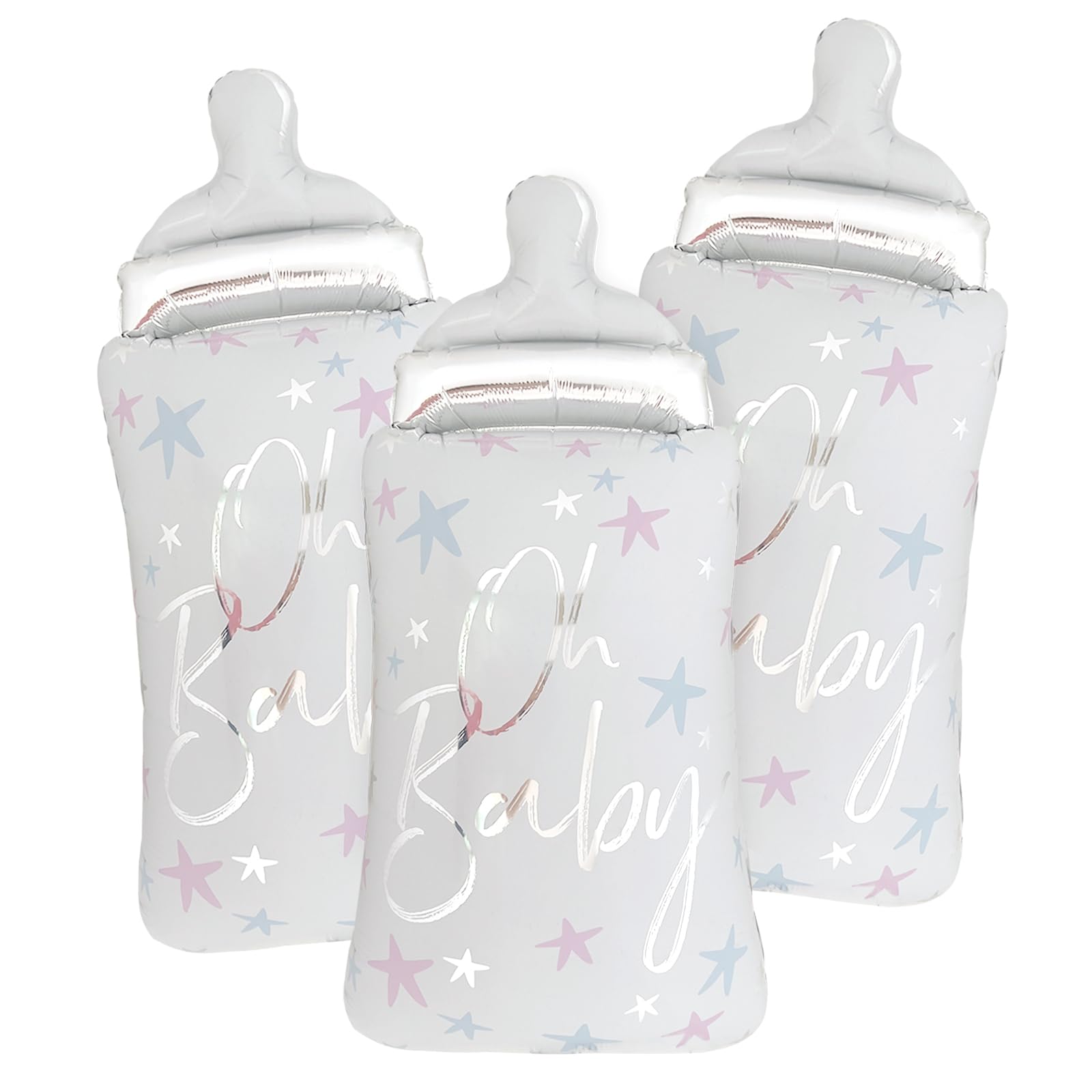 Jumbo Baby Bottle Balloons for Oh Baby Baby Shower Decorations Gender Neutral Baby Bottle Shaped Balloons 3 Pcs