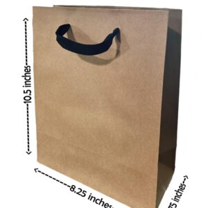 FarmedandFashioned Funny Novelty Gift Bag, I Just Love The Shit Out Of You Medium Size Kraft Gift Bag With Black Ribbon Handles, Gift Bag For Adults