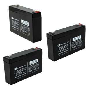 battery hawk (3 pack ub670 wp7-6 emb-0606 sealed for exit sign emergency light bat67 elb-0607 lead acid 6v 7ah sla