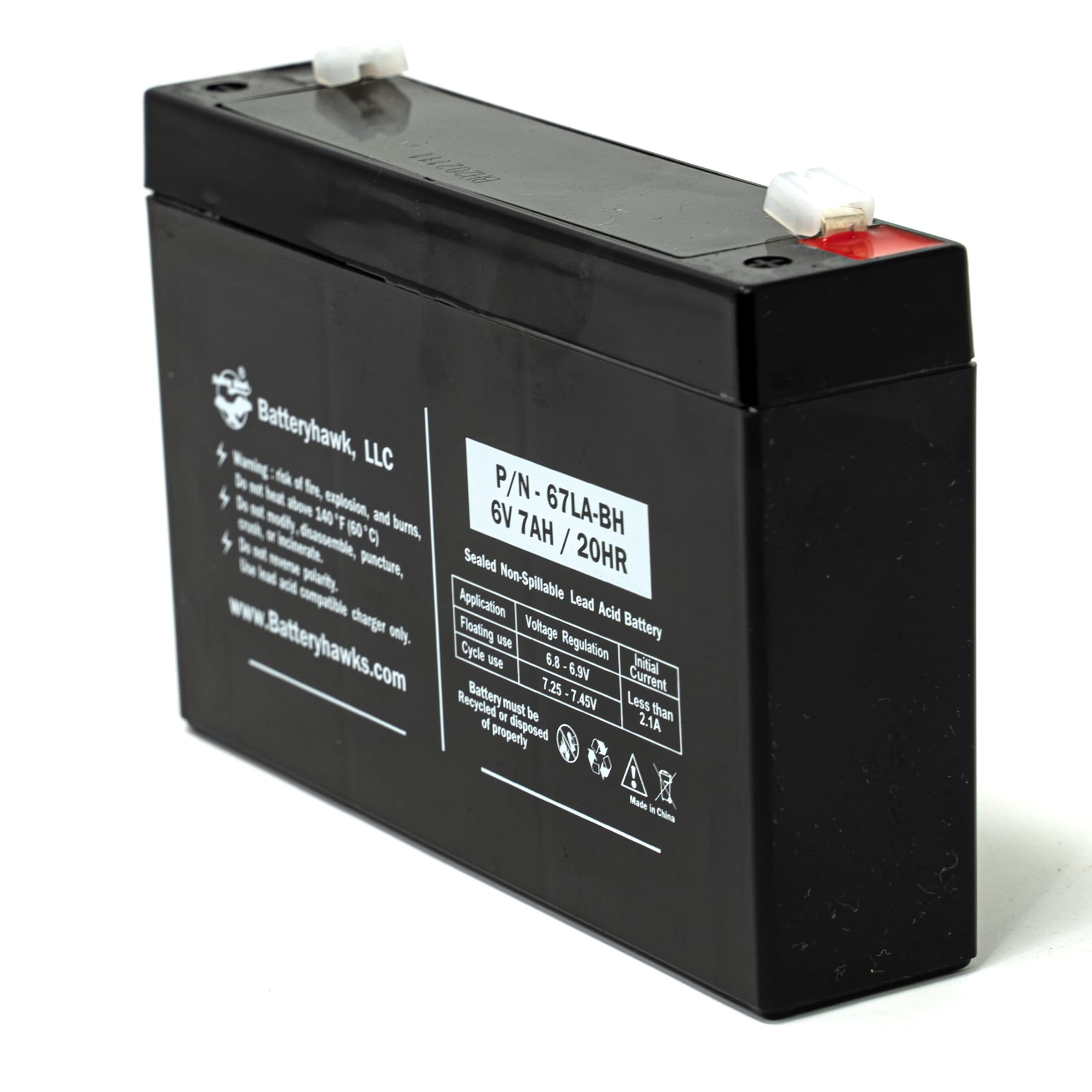 Battery Hawk (3 Pack UB670 WP7-6 EMB-0606 Sealed for Exit Sign Emergency Light BAT67 ELB-0607 Lead Acid 6V 7AH SLA