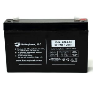 Battery Hawk (3 Pack UB670 WP7-6 EMB-0606 Sealed for Exit Sign Emergency Light BAT67 ELB-0607 Lead Acid 6V 7AH SLA