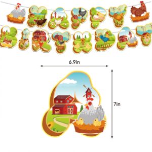 Chicken Birthday Decorations Chicken Party Supplies Set with Chicken Birthday Banner Backdrop Spirals Cake Cupcake Toppers Balloons for Chicken Party Decorations Farm Baby Shower Decorations