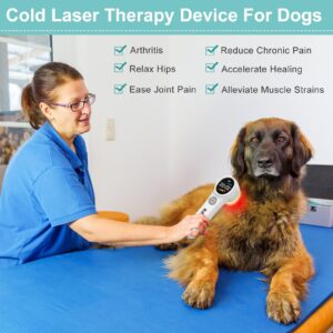 Kdvioo Cold Laser Therapy Device for Dogs, 16pcs 660nm & 4pcs 810nm & 4pcs 980nm Infrared Red Light Therapy Machine for Pain Relief, Arthritis, Spinal, Promote Blood Circulation, for Pets