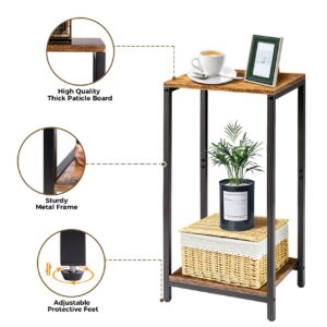 Tall End Table High Skinny Tall Side Table Tall Bedside Table Slim Thin Tall Nightstand Narrow Side Table Small Entryway Table for Small Spaces Small Table Stand Console Entry Way Home Bedroom Hall