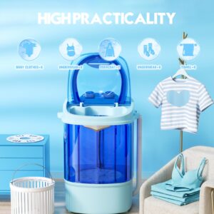 Superday Mini Portable Washing Machine, Single Tub Compact Washing Machine with Spin Cycle, 5.7LBS Washing Capacity Small Electric Washer Machine for Home, Apartments, Outdoor, RV, Dormitory, Blue