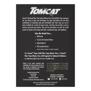 Tomcat Advanced Glue Trap System Mouse Size Covered Glue Traps with 2 Reusable Covers and 4 Disposable Glue Traps