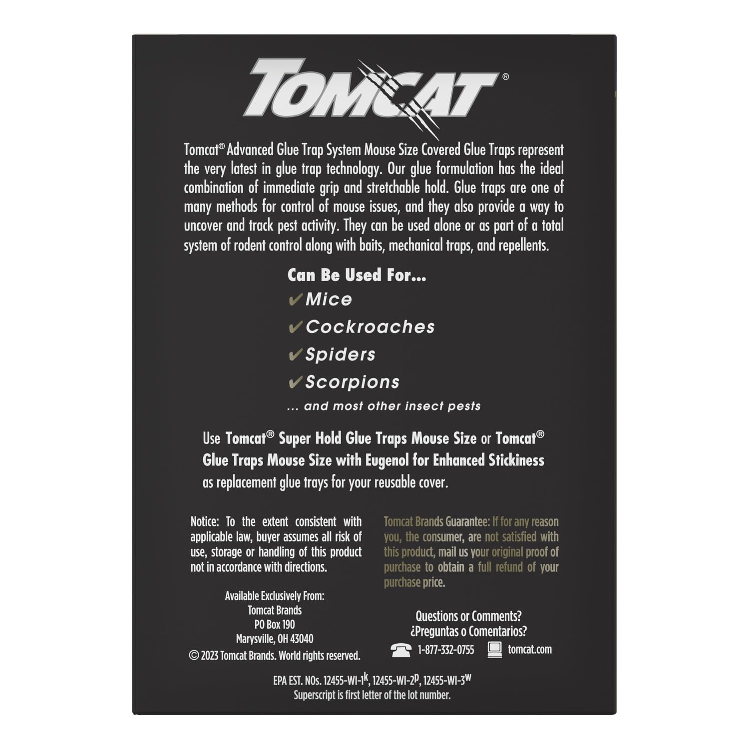 Tomcat Advanced Glue Trap System Mouse Size Covered Glue Traps with 2 Reusable Covers and 4 Disposable Glue Traps