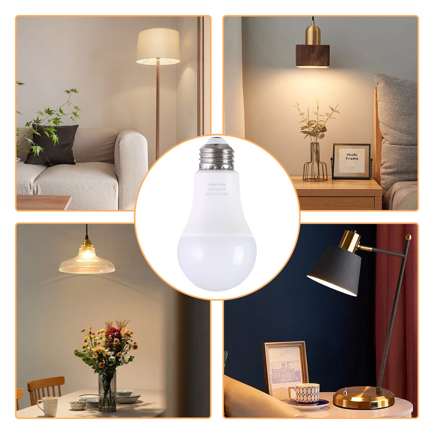 MXhme A19 LED Light Bulbs with Remote Control, 800LM 9W (60W Equivalent) Bulbs,Stepless Dimmable 3000K-6000K,E26 Base,CRI 80+,2.4GHz,25000+ Hours Lifespan,Light Bulb for Home Decor,2Bulb & 1Remote