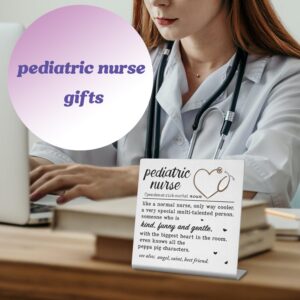 Pediatric Nurse Gifts, School Nurse Sign, Pediatric Nurse Desk Decor, Thank You Appreciation Gifts for Pediatric Nurse Nurses Week Christmas Birthday Graduation Gifts for Nursing Students NSD3