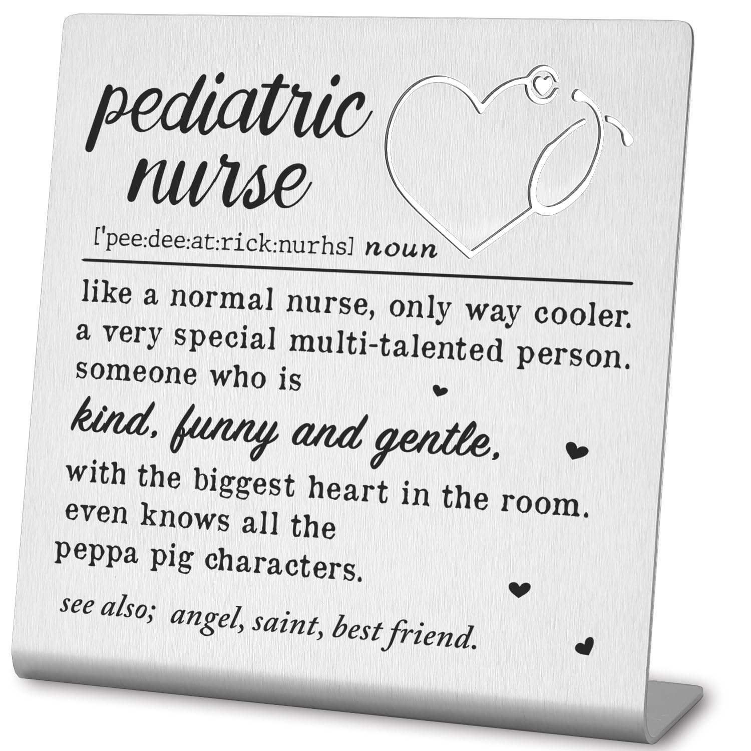 Pediatric Nurse Gifts, School Nurse Sign, Pediatric Nurse Desk Decor, Thank You Appreciation Gifts for Pediatric Nurse Nurses Week Christmas Birthday Graduation Gifts for Nursing Students NSD3