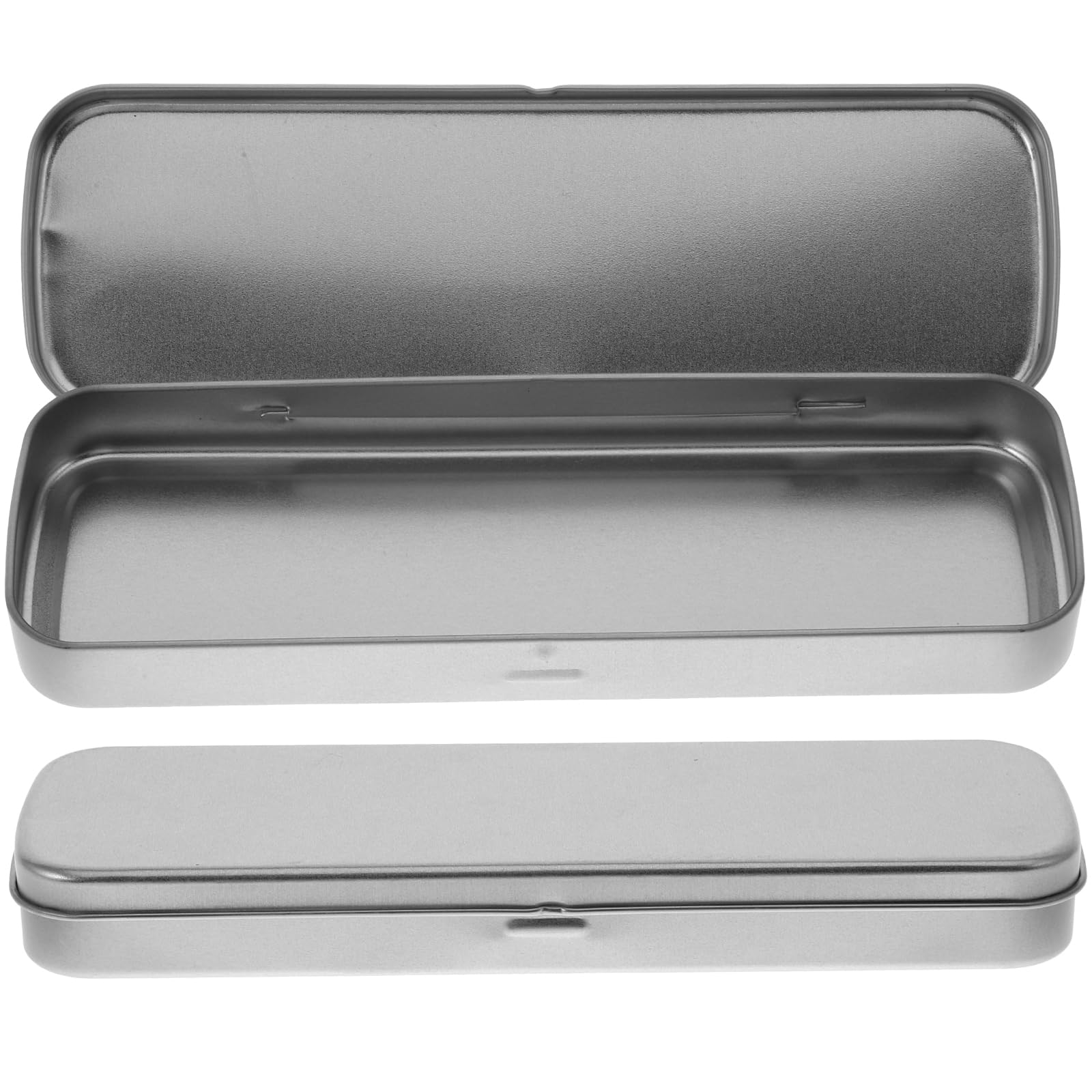 Metal Container with Lid 2pcs Boxes Metal Pencil Case Pen Case with Cover Storage Pen Case UV Pen Case Tinplate Tin Box Metal Silver Metal Container