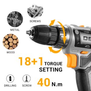 Power Drill Cordless: DEKO PRO Cordless Drill 20V Electric Power Drill Set Tool Drills Cordless Set with Battery and Charger 20 Volt Drill Driver Kit