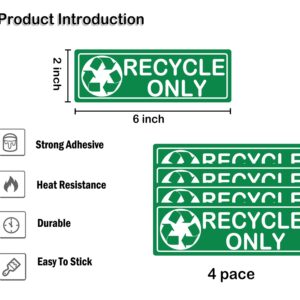 Trash Recycle Stickers for Outdoor Trash Can Garbage Can 2 x6 Inch - Recycle Sticker Trash Can Decal Trash Label Recycling Stickers for Trash Can 12 Pcs