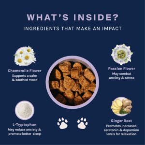 Dog Calming Treats with Natural Ingredients, cGMP-Certified & Made in The USA - Calm Chews for Dogs That Ease Anxiety and Stress, Human-Grade Calm Dog Treats, 30 Chews - Good Trouble Pets