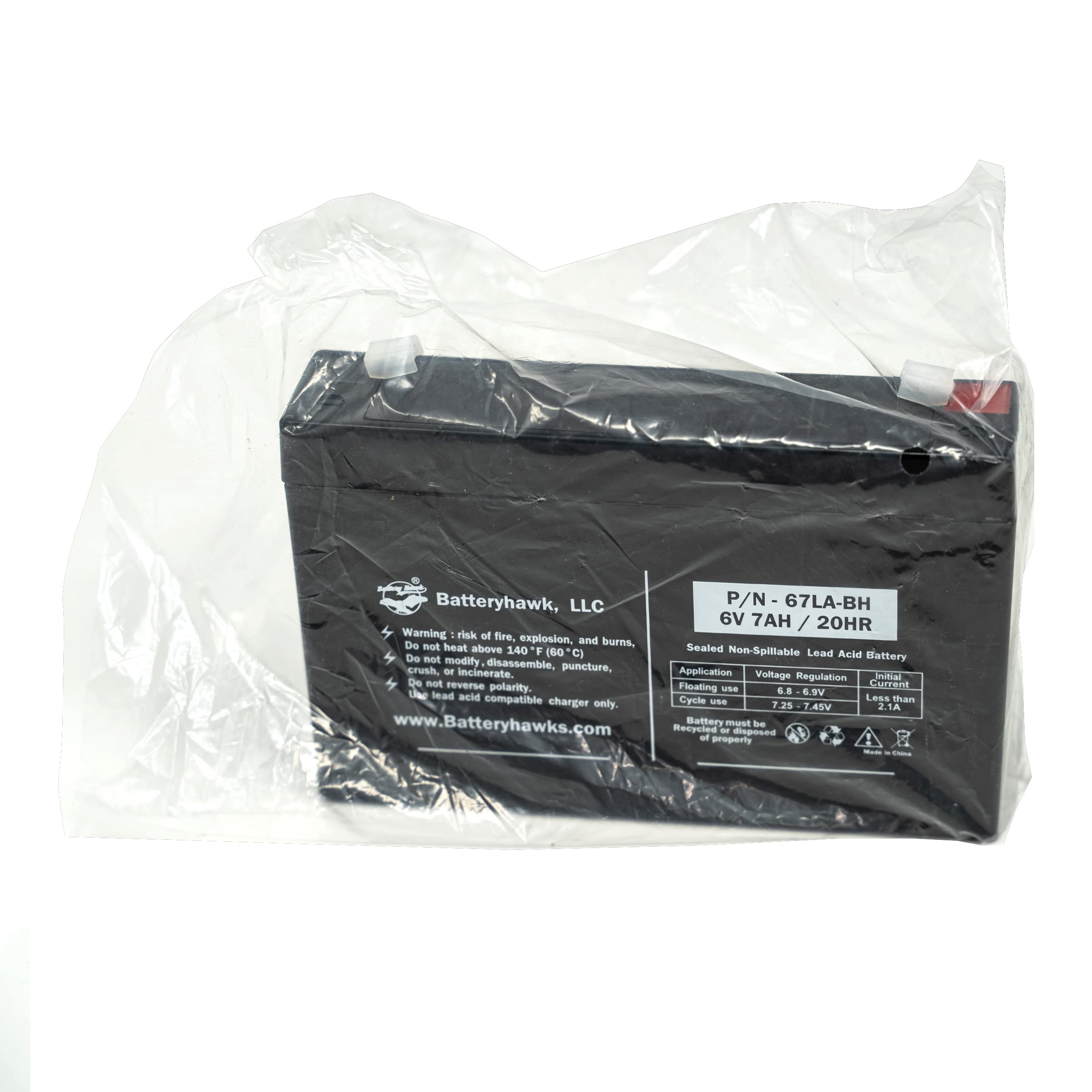 Battery Hawk (3 Pack UB670 WP7-6 EMB-0606 Sealed for Exit Sign Emergency Light BAT67 ELB-0607 Lead Acid 6V 7AH SLA