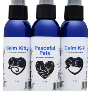 Peaceful Pets Calming Spray - Natural Stress Relief & Anxiety Relief for Cats & Dogs - Drug-Free Calming Solution