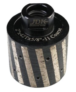 jdk 2 inch diamond drum wheel resin filled zero tolerance for grinding granite marble engineering stones concrete sink hole with 5/8’’-11 thread (2 inch,resin filled)