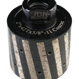 JDK 2 Inch Diamond Drum Wheel Resin Filled Zero Tolerance for Grinding Granite Marble Engineering Stones Concrete Sink Hole with 5/8’’-11 Thread (2 Inch,Resin Filled)