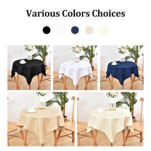 Wolkemer Small Square Tablecloth 36 x 36 Inch Washable Fabric Table Cloth Solid Black Table Cover for Nightstand End Bedside Table Tabletop Decoration