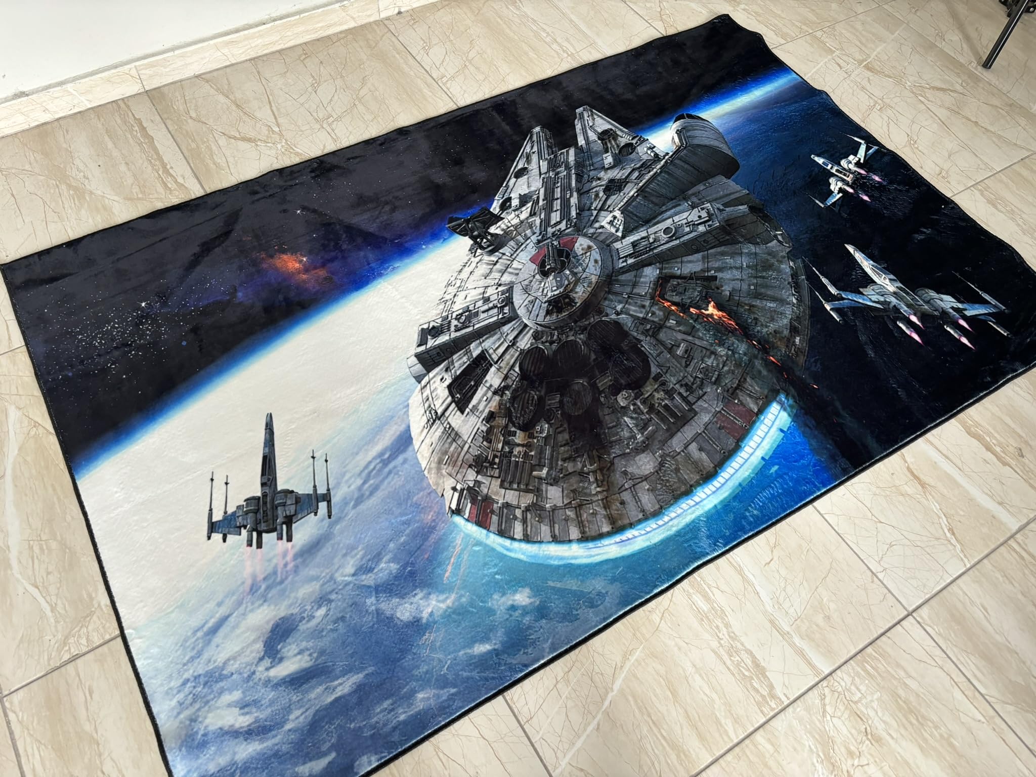 Millenium Falcon Rug, Starwars Rug, Boy Room Rug, Fantastic Rug, Home Decor Rug, Area Rug, Soft Rug cv465.1 (23”x31”)=60x80cm=1.9 ft x2.6 ft