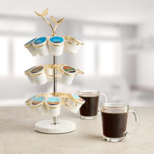 Godinger K Cup Holder, Coffee Pod Carousel for K-Cups, Spins on Marble Base, 27 K Cup Holder, Kitchen Counter Organizer, Kitchen Décor, House Warming Gifts New Home