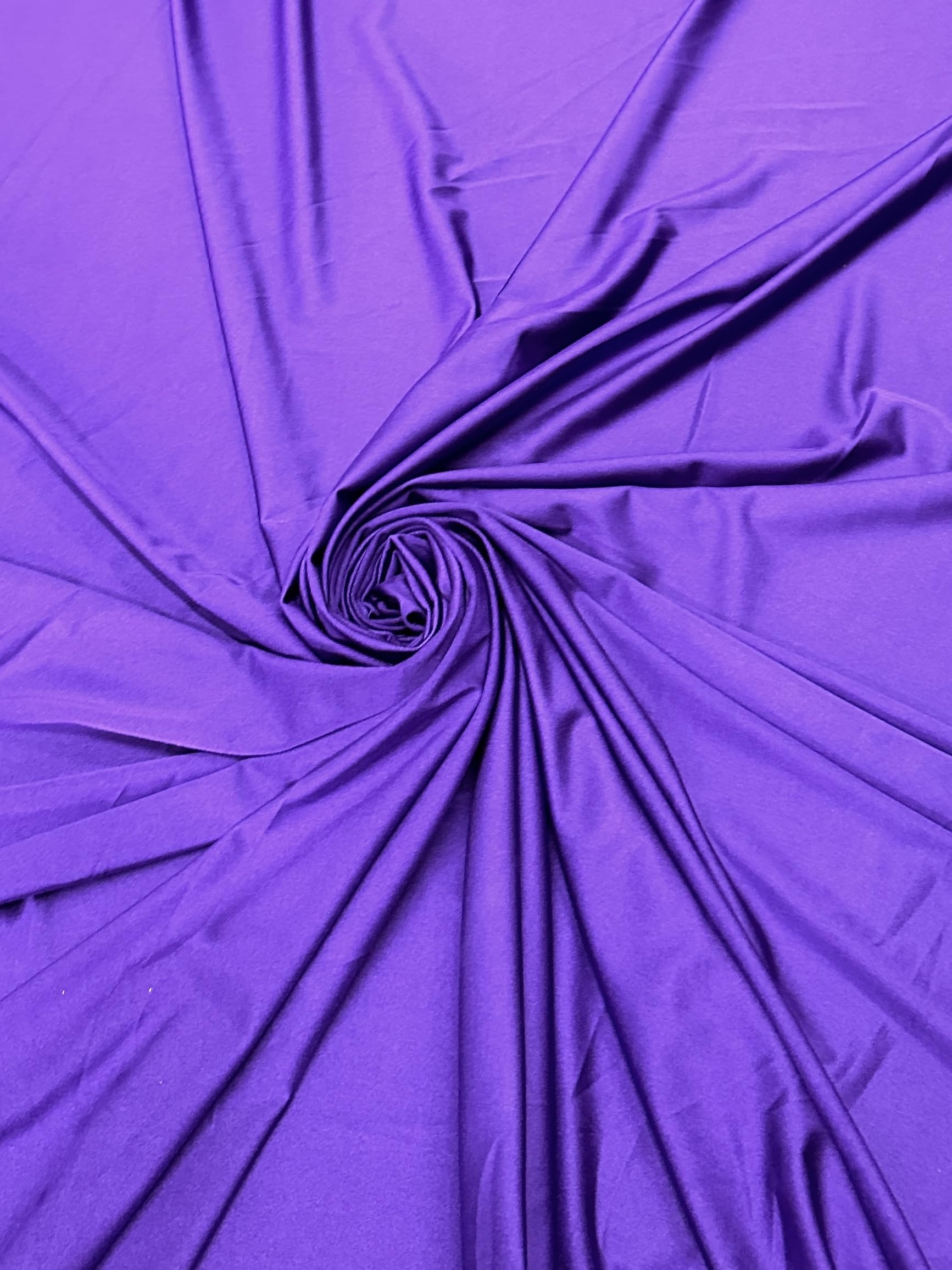 Premium Yoga Nylon Spandex Fabric - Ultra-Soft & Stretchy 4-Way Stretch Fabric by The Yard - Perfect for Activewear and Swimsuit Fabric, and More -1 Yard - 58 Inch Width (Purple)