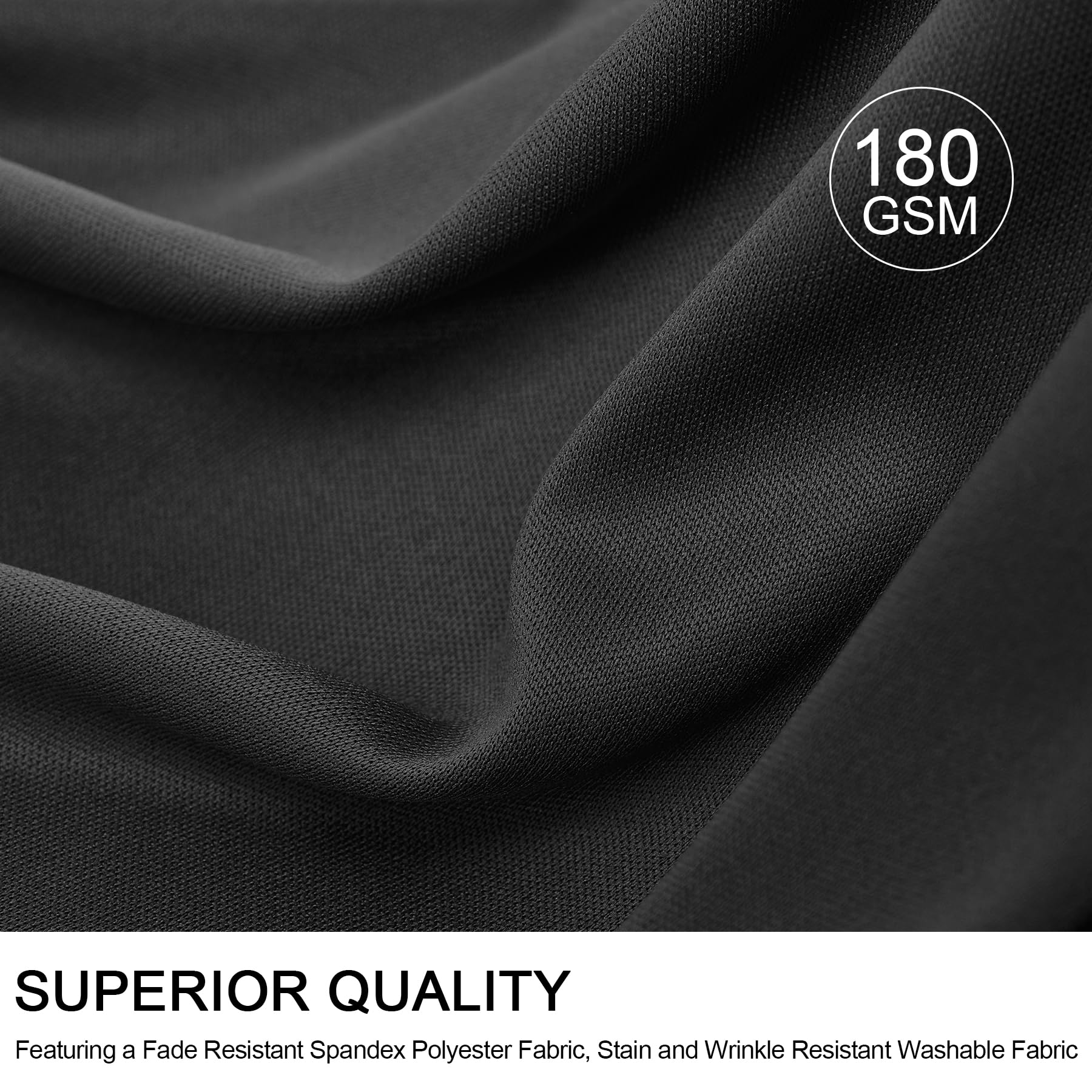 Outpain Spandex Tablecloth for 6 Foot Rectangle Tables, 2 Pack Black Wrinkle Free Fitted Table Cloths 6ft Stretchy Banquet Table Clothes Cover Desk Skirt for Birthday Wedding Parties Baby Shower