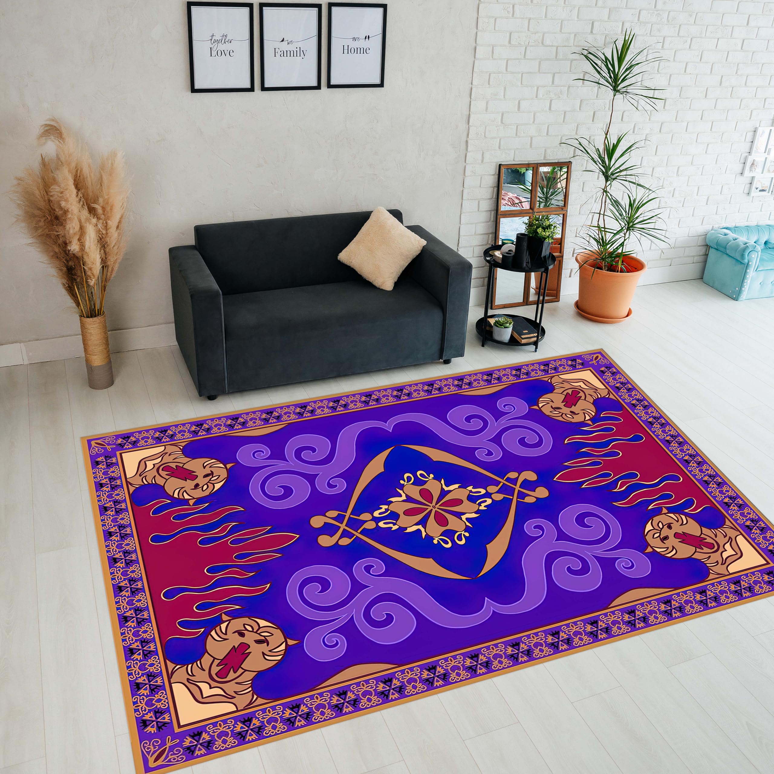 Aladdin Rug, Flying Rug, Magic Rug, Movie Rug, Area Rug, Fan Rug, Living Room Rug, Kids Room Rug, Non Slip Rug, Floor Rug, Purple Rug coolVibesR148.1 (23”x31”)=60x80cm=1.9 ft x2.6 ft