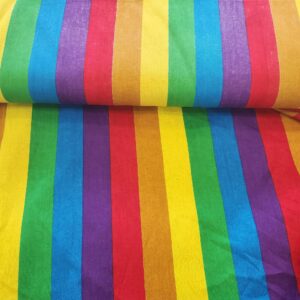 Rainbow Pride Stripe Vertical LGBT Gay Colorful Printed on 100% Cotton 44 Inches Wide Fabric by The Yard - Sewing Quilting Apparel Crafts Decor (1 Yard, Pride Stripe Vertical)