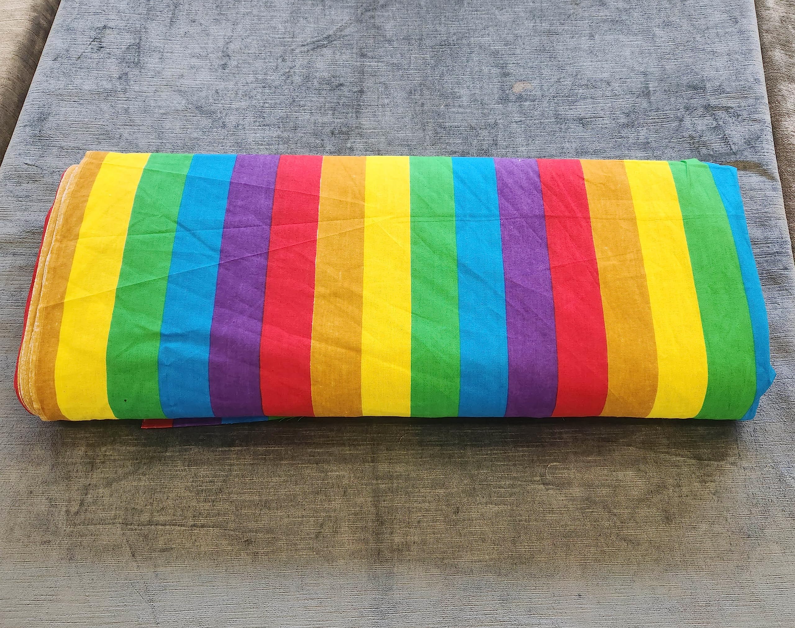 Rainbow Pride Stripe Vertical LGBT Gay Colorful Printed on 100% Cotton 44 Inches Wide Fabric by The Yard - Sewing Quilting Apparel Crafts Decor (1 Yard, Pride Stripe Vertical)