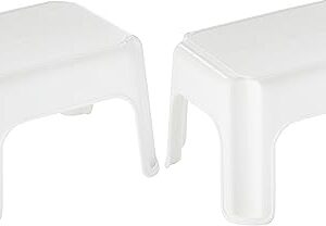 Rubbermaid Step Stool, 9.5-Inch High, White, Plastic, Small Single Step Stool for Kids/Adults in Home/Kitchen/Laundry/Garage/Bathroom (Pack of 2)