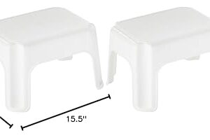 Rubbermaid Step Stool, 9.5-Inch High, White, Plastic, Small Single Step Stool for Kids/Adults in Home/Kitchen/Laundry/Garage/Bathroom (Pack of 2)