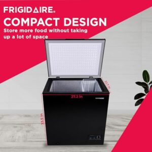 Frigidaire EFRF5003-BLACK Chest Deep Freezer-GARAGE-READY, 5.0 Capacity, Black-Adjustable Thermostat-Removable Vinyl Coated Wire Basket-Easy Defrost Drain, 5 cu ft