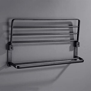 Towel Rail Towel Bar Towel Holder Wall Mounted Bath Towel Rack,Towel Bar Rail Bath Towel Shelf Matte Dual Towel Holder Stainless Steel Kitchen Bathroom Towel Rack Towel Shelf (Size : 60Cm)