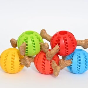 We Rocks Dog Toy Ball,Nontoxic Bite Resistant Teething Toys Balls for Small Dog and Puppy Cat, Dog Pet Food Treat Feeder Chew Tooth Cleaning Ball Exercise Game Dog Ball (Yellow)