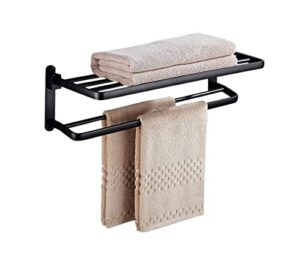 towel rail towel bar towel holder wall mounted bath towel rack,towel bar rail bath towel shelf matte dual towel holder stainless steel kitchen bathroom towel rack towel shelf (size : 60cm)