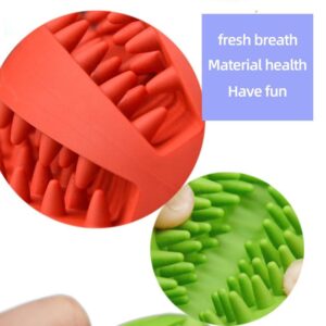 We Rocks Dog Toy Ball,Nontoxic Bite Resistant Teething Toys Balls for Small Dog and Puppy Cat, Dog Pet Food Treat Feeder Chew Tooth Cleaning Ball Exercise Game Dog Ball (Red)