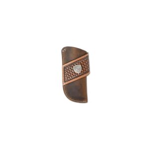 ariat men's knife sheath vertical basketweave sunburst tabs, brown