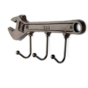 piti metal wall hooks for home garage cave decor vintage car decor hammer spanner shape iron hook hangers for coat hat key towel handbag gift for men mechanics dad(shape of spanner)