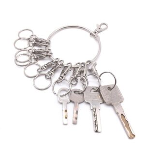 GSHLLO Metal Key Ring Organizer Multiple Keychain Holder Janitor Key Ring Portable Key Holder Chains for Key Management B