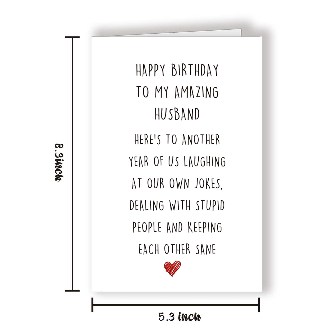 Longkado Sweet Happy Birthday Day Card for Amazing Husband, Humorous Birthday Card for Him from Wife, Another Year Bday Card as A Gift