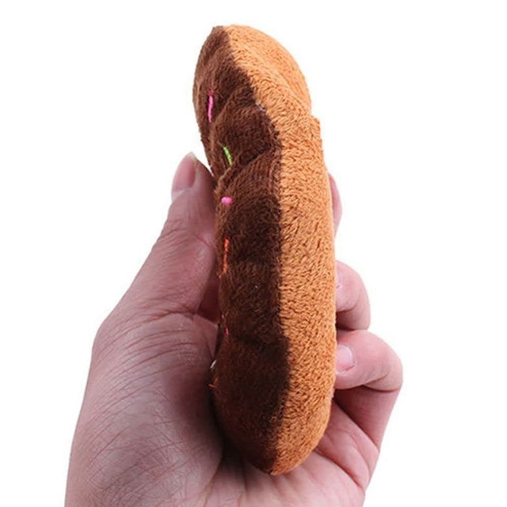 1Pcs Donut Dog Chew Toy Soft Plush Donut Sound Toy Cute Pet Bite Squeaker Sound Puppy Dog Plush Chewing Toy Pet Supply for Puppy(Blue)