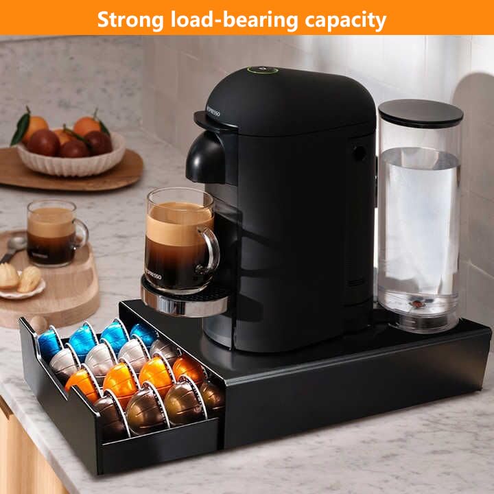 Meelio Coffee Pods Holder, Nespresso pods holder Storage Drawer Compatible with Nespresso Vertuo Capsules Dolce Gusto and K-Cup, Capsule Storage Drawer Organizer （24-40pods）