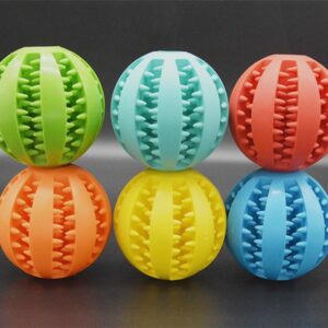 We Rocks Dog Toy Ball,Nontoxic Bite Resistant Teething Toys Balls for Small Dog and Puppy Cat, Dog Pet Food Treat Feeder Chew Tooth Cleaning Ball Exercise Game Dog Ball (Red)