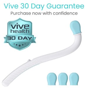 Vive Toilet Aids for Wiping Bottom - Bum Wipe Wand Assist Tool for Toileting - 15" Long Reach Comfort Wiper for Obese, Bathroom Extender - Handicap Assistance for Personal Hygiene for Adults, Seniors