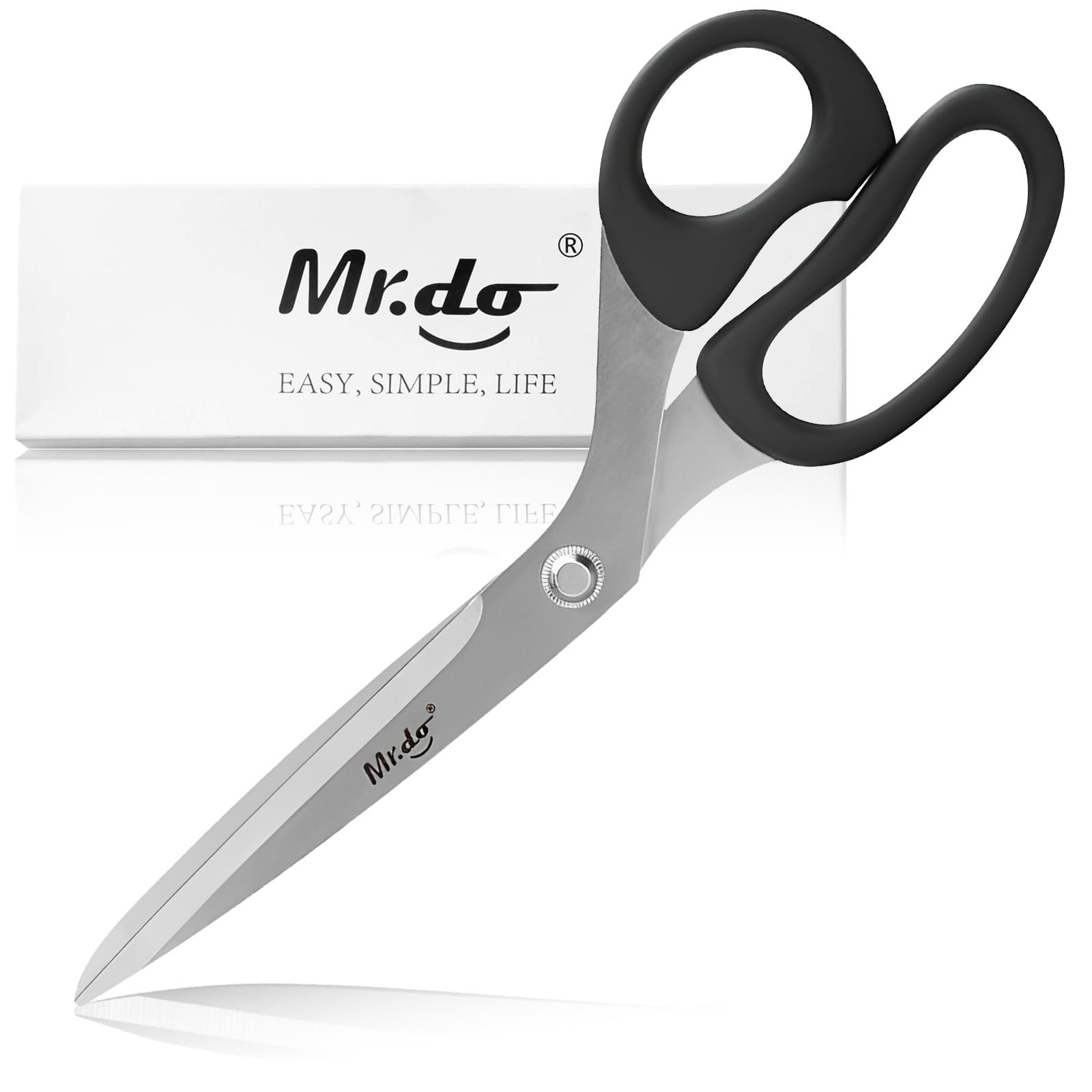 Mr.do Fabric Scissors 10 inch Sewing Scissors All Purpose Heavy Duty Sharp Fabric Scissors for Cutting Clothes Leather Classic Stainless Steel Professional Fabric Shears for Tailor Home Office