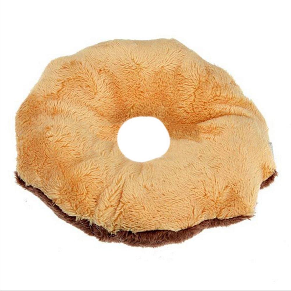 1Pcs Donut Dog Chew Toy Soft Plush Donut Sound Toy Cute Pet Bite Squeaker Sound Puppy Dog Plush Chewing Toy Pet Supply for Puppy(Blue)