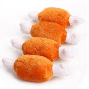 2 Pack Chicken Leg Plush Toy Pet Squeaker Toy Dog Cat Chewing Toys Dog Toys That Make Sounds