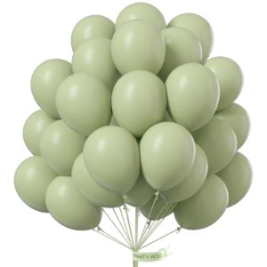 partywoo beryl green balloons, 50 pcs 12 inch boho green balloons, dusty green balloons for balloon garland or balloon arch as birthday decorations, party decorations, wedding decorations, green-f32